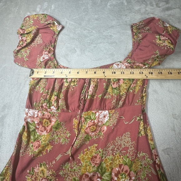 Auguste the Label Bonnie Beachside Floral Peach Pink Yellow Green Mini Dress 4 - Picture 11 of 16